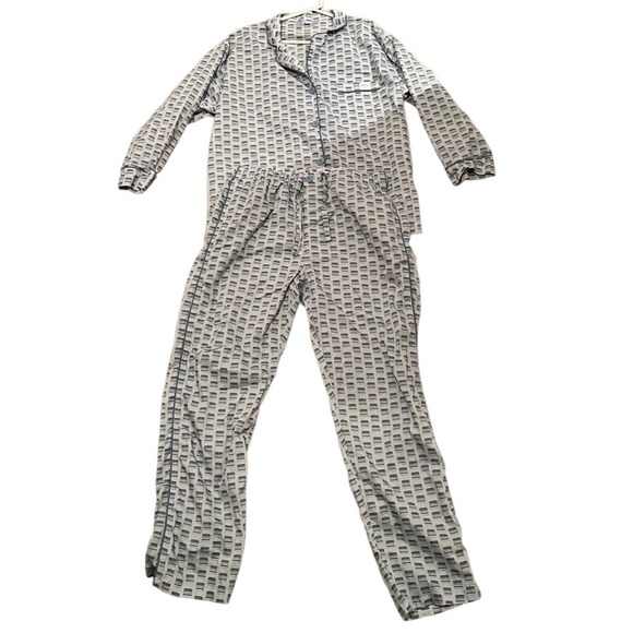 Rodan + and Fields 2 Piece Pajama Set PJ All Over Print Logo Promo Blue Large - Picture 7 of 7